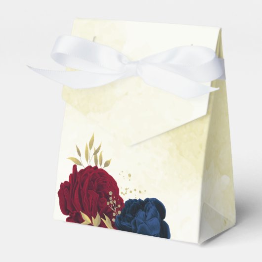 Hochzeit in blauen und roten Blume Geschenkschachtel (Vorderseite)