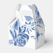 Hochzeit in blauen und weißen Blumengärten Geschenkschachtel (Rückseite)