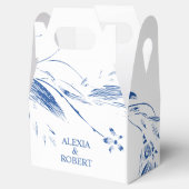 Hochzeit in blauen und weißen Blumengärten Geschenkschachtel (Geöffnet)