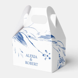 Hochzeit in blauen und weißen Blumengärten Geschenkschachtel