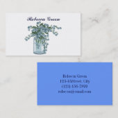 Hochzeit in blauer Wildblume Visitenkarte (Vorne/Hinten)