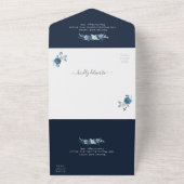 Hochzeit in Blütenblau All In One Einladung (Außenbereich)