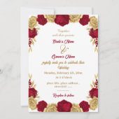 Hochzeit in Bordeaux und Gold Einladung (Vorderseite)