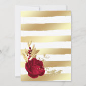 Hochzeit in Bordeaux und Gold Einladung (Rückseite)