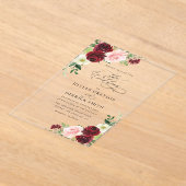 Hochzeit in Bordeaux und Rosa Acryleinladungen (Ablage )