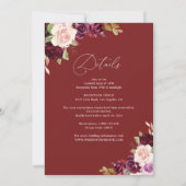 Hochzeit in Bordeaux und Rosa Einladung (Rückseite)