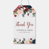 Hochzeit in Bordeaux und Rosa Geschenkanhänger (Vorderseite)