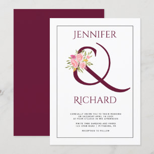 Hochzeit in Bordeaux und Rosen Einladung
