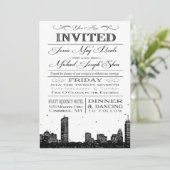 Hochzeit in Boston Einladung (Stehend Vorderseite)