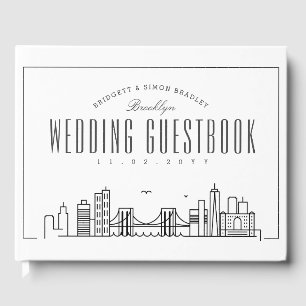 Hochzeit in Brooklyn Moderner Deko Skyline Gästebuch