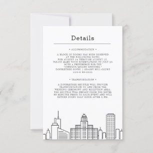 Hochzeit in Buffalo, New York   Gastedetails Einladung