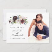 Hochzeit in Burgund, Navy und Blush Pink Save The Date (Vorderseite)