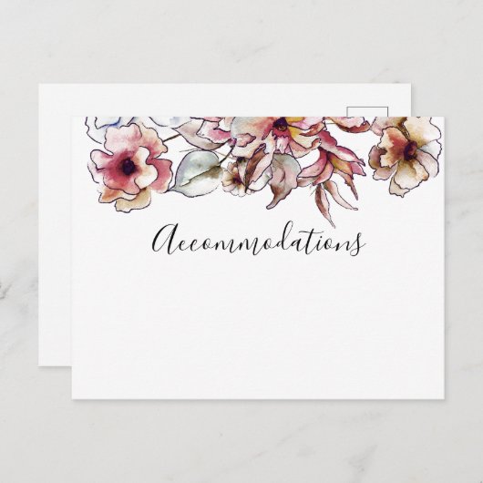 Hochzeit in Burgund und Blauen Blumengärten Postkarte (Vorne/Hinten)