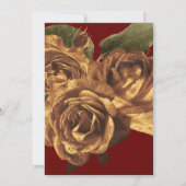 Hochzeit in Burgund und Gold Einladung (Rückseite)