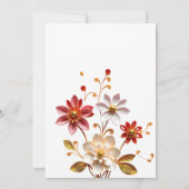 Hochzeit in Burgund und Gold Einladung (Rückseite)