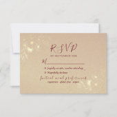 Hochzeit in Burgund und Gold RSVP Karte (Vorderseite)