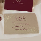 Hochzeit in Burgund und Gold RSVP Karte