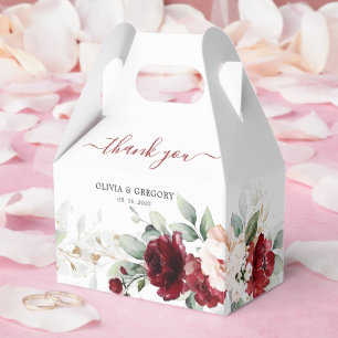 Hochzeit in Burgund und Rosa Geschenkschachtel