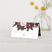 Hochzeit in Burgund und Rosa Platzkarte (Vorderseite)