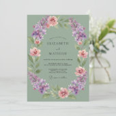 Hochzeit in Celadon-Amethyst-Optik Einladung (Stehend Vorderseite)