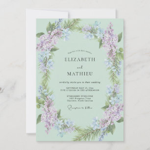 Hochzeit in Celadon Blaugrün Wisteria Einladung
