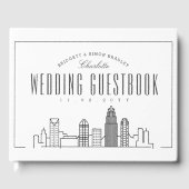 Hochzeit in Charlotte | Deko Skyline GäBook Gästebuch (Vorderseite)