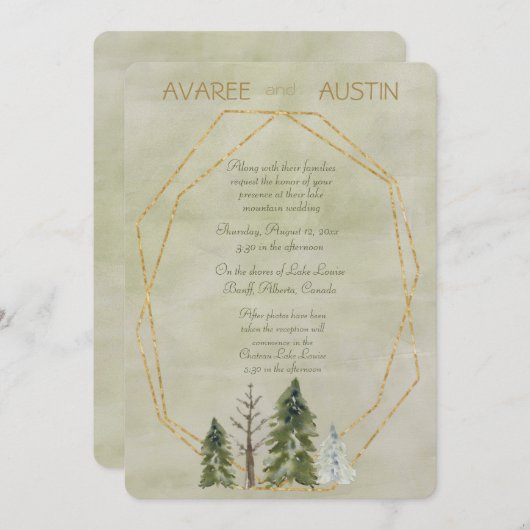 Hochzeit in den Kiefern Grün und Gold (Vorne/Hinten)