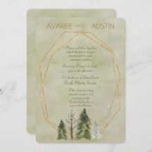 Hochzeit in den Kiefern Grün und Gold