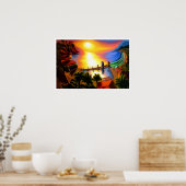 Hochzeit in der Bucht von Malaga Poster (Küche)