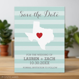 Hochzeit in der Heimat Texas Save the Date Ankündigungspostkarte