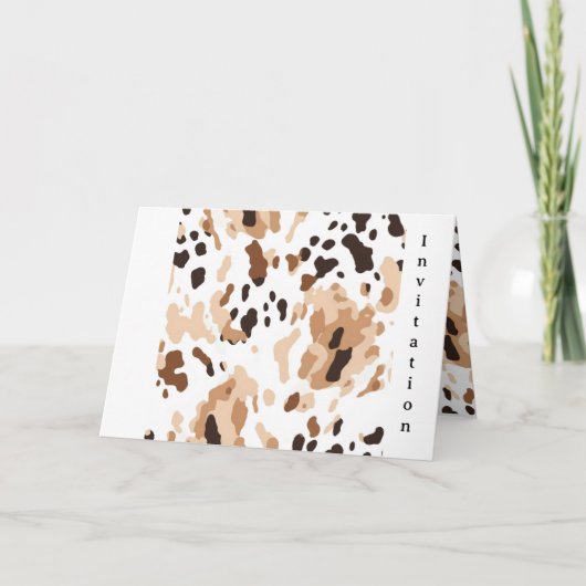 Hochzeit in der Landwirtschaft Cowhide Print 3 Einladung (Vorderseite)