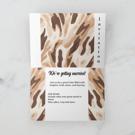 Hochzeit in der Landwirtschaft Cowhide Print 5 Einladung (Innenseite)