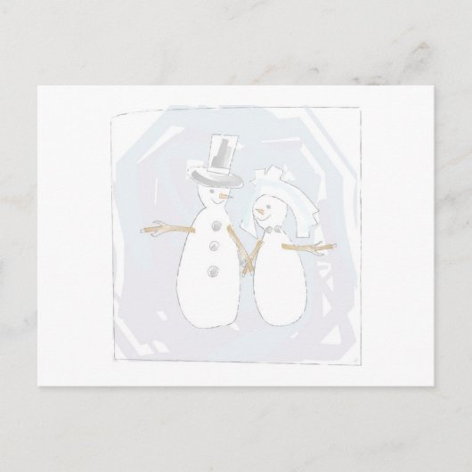 Hochzeit in der Schneebrücke und am Boden Postkarte (Vorderseite)