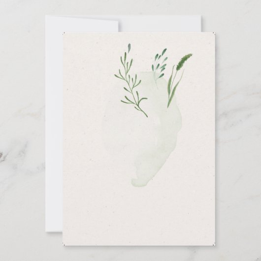 Hochzeit in edlem goldfarbenem Grün Einladung (Rückseite)