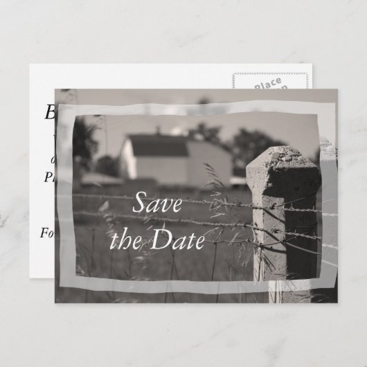 Hochzeit in einem Land speichern Datum Ankündigung (Vorne/Hinten)