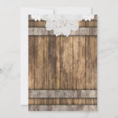 Hochzeit in einem rustikalen Holz- und Spitzen-Ein Einladung (Rückseite)