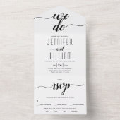 Hochzeit in elegantem Drehbuch "Wir tun" All In One Einladung (Innen Boden)