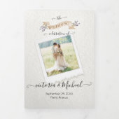 Hochzeit in Frankreich Tri-Fold Einladung (Cover)