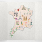 Hochzeit in Frankreich Tri-Fold Einladung (Innenseite Mitte)