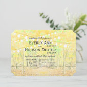 Hochzeit in Gelb und Grün Einladung (Stehend Vorderseite)