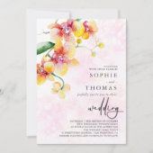 Hochzeit in Gelb und Rot Einladung (Vorderseite)