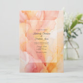 Hochzeit in Gelb und Rot Einladung (Stehend Vorderseite)