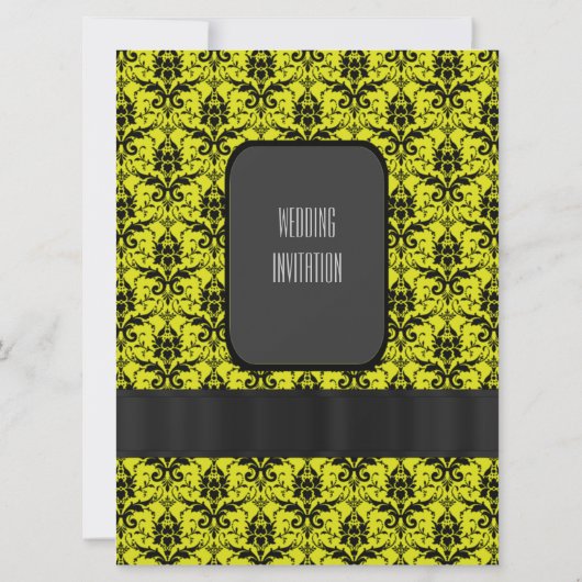 Hochzeit in Gelb und Schwarz Einladung (Rückseite)