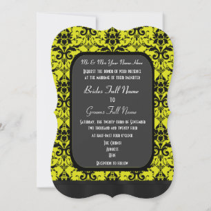 Hochzeit in Gelb und Schwarz Einladung