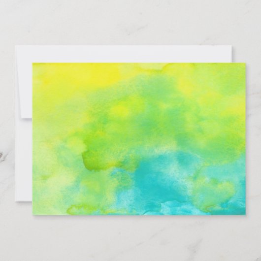 Hochzeit in Gelb und Türkis Einladung (Rückseite)