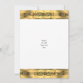 Hochzeit in Gold Musiknote Einladung (Rückseite)
