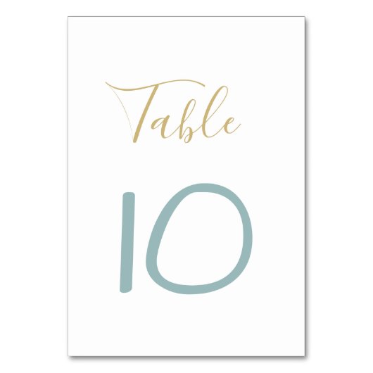 Hochzeit in Gold und Dusty Tischnummer (Vorderseite)