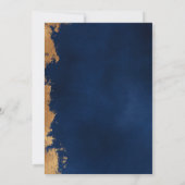 Hochzeit in Gold und Königsblau Einladung (Rückseite)