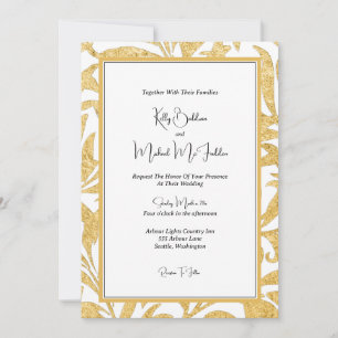 Hochzeit in Gold und Schwarz Einladung