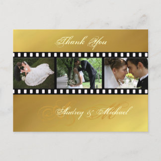 Hochzeit in Gold Vielen Dank Postkarten